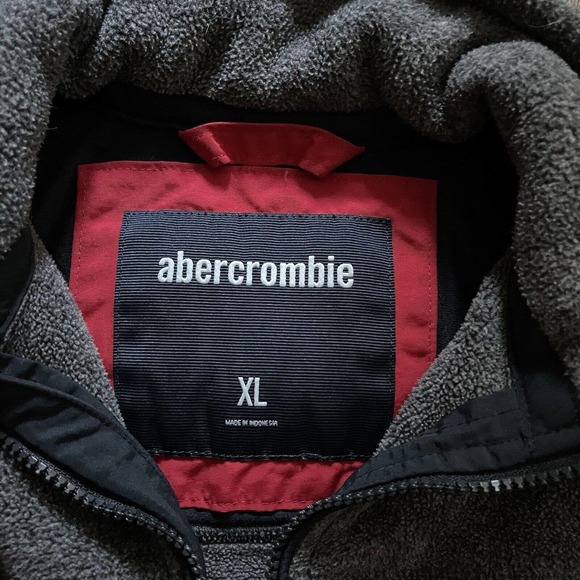 Abercrombie & Fitch Grey Fleece Zip Up Sweatshirt Boys XL 16 - Picture 4 of 7